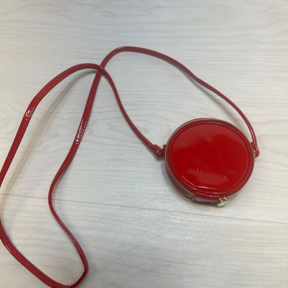 MARC JACOBS Mini 4" Red Patent Leather Crossbody Round Purse - Picture 1 of 10